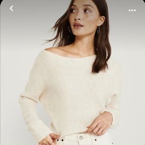 Abercrombie Boatneck Dolman Sweater in Cream XS